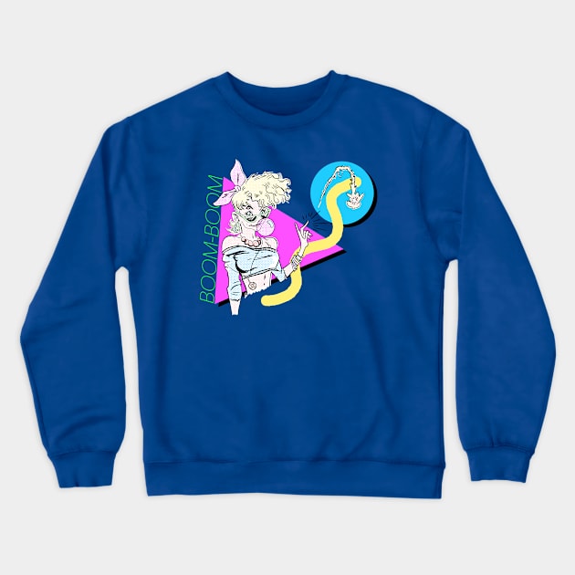 Boom-Boom (80s aesthetic) Crewneck Sweatshirt by dumb stuff, fun stuff